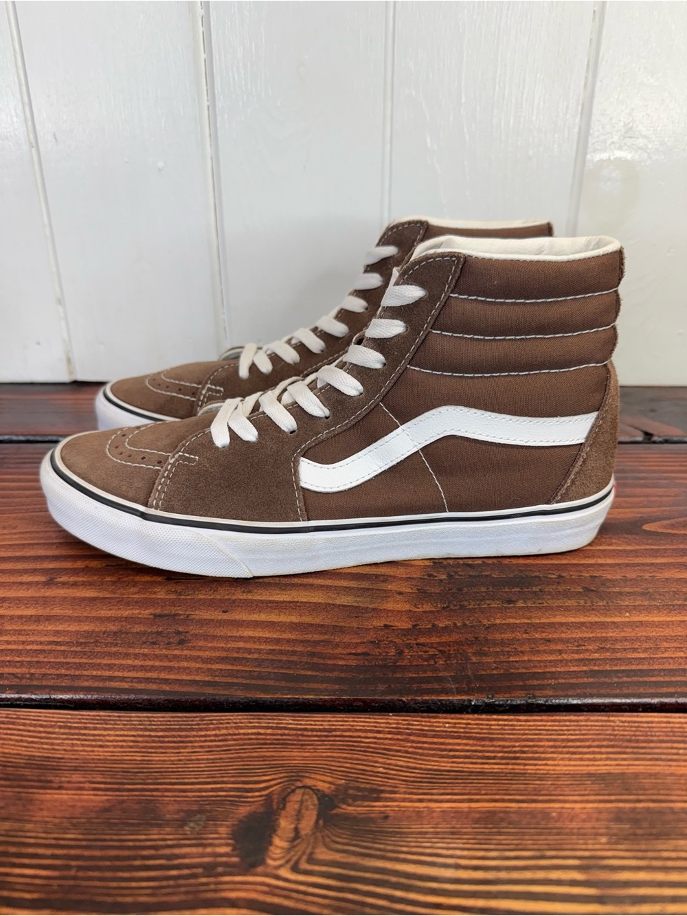 Vans Sk8-Hi Brown Suede Canvas High Top Sneakers Men’s 9.5 Women’s 11